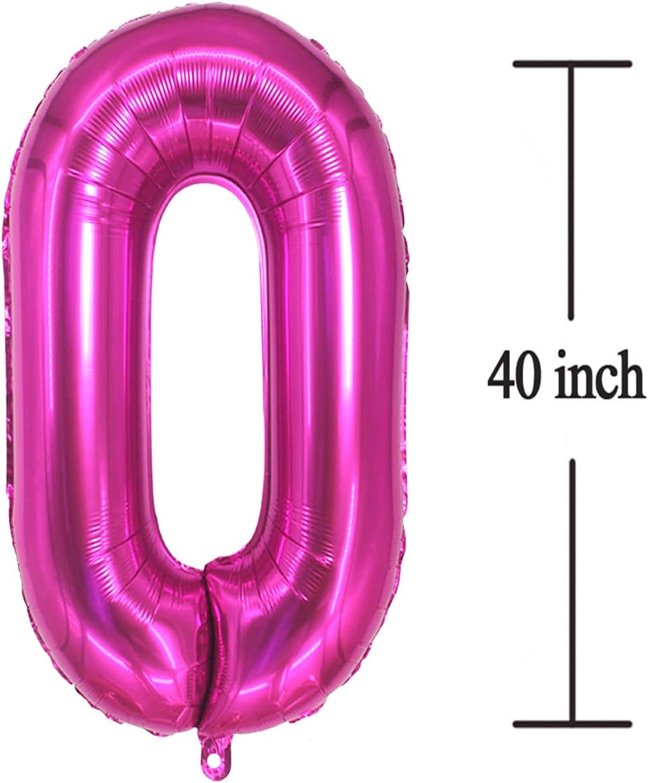 Jonhamwelbor Hot Pink Number 30 Balloon Dark Pink Number 30 Balloon Jumbo Giant Big Large Number 30 Foil Mylar Balloons for Women Men 30th Birthday Party 30 Anniversary Decorations Supplies 40 Inch image 3