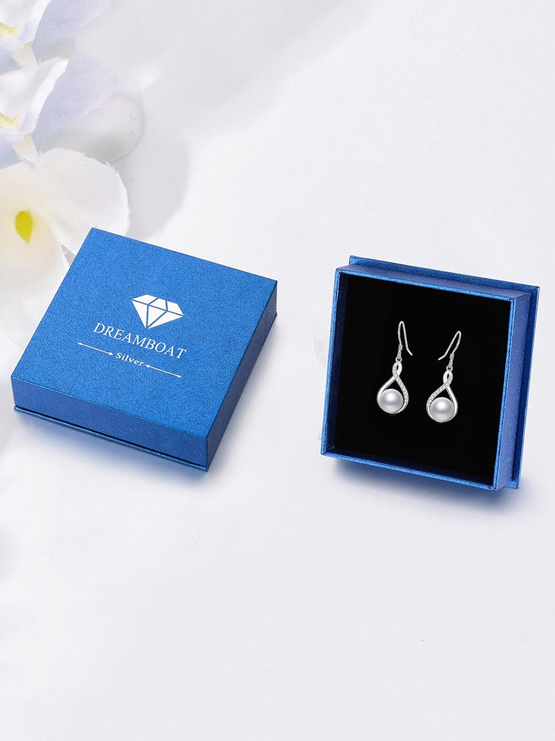 Dreamboat Pearl Dangle Drop Earrings for Women 925 Sterling Silver Black Pearl Dangling Earring Anniversary Christmas Birthday Jewelry Gifts for Mom Wife Daughter Her - Image 7