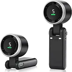 Ventilador Portátil Recarregável AQWS - Mini Ventilador Sem Fio Dobrável com Display Digital, 5 Velocidades de Vento, Ventilação Eficaz - Ideal para Casa, Escritório e Atividades ao Ar Livre