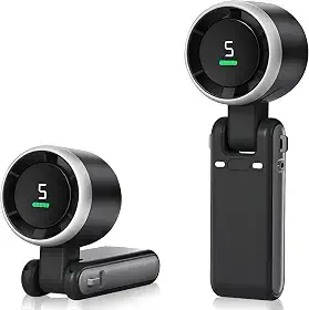Ventilador Portátil Recarregável AQWS - Mini Ventilador Sem Fio Dobrável com Display Digital, 5 Velocidades de Vento, Ventilação Eficaz - Ideal para Casa, Escritório e Atividades ao Ar Livre