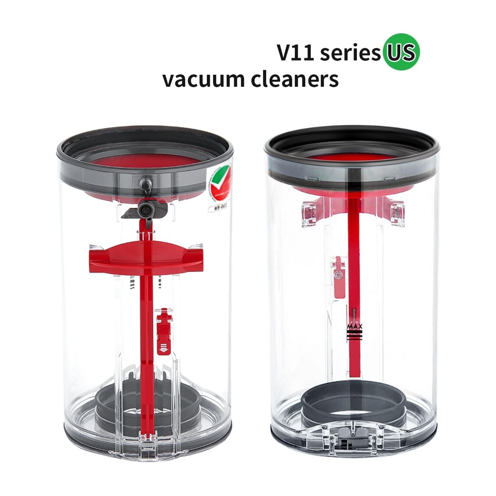 Contenitore for la polvere di grande capacità, compatibile con gli aspirapolvere senza fili Dyson V11 / V15 / SV14 / SV15 / SV22 - Contenitore for impieghi gravosi, facile da installare e svuotare
