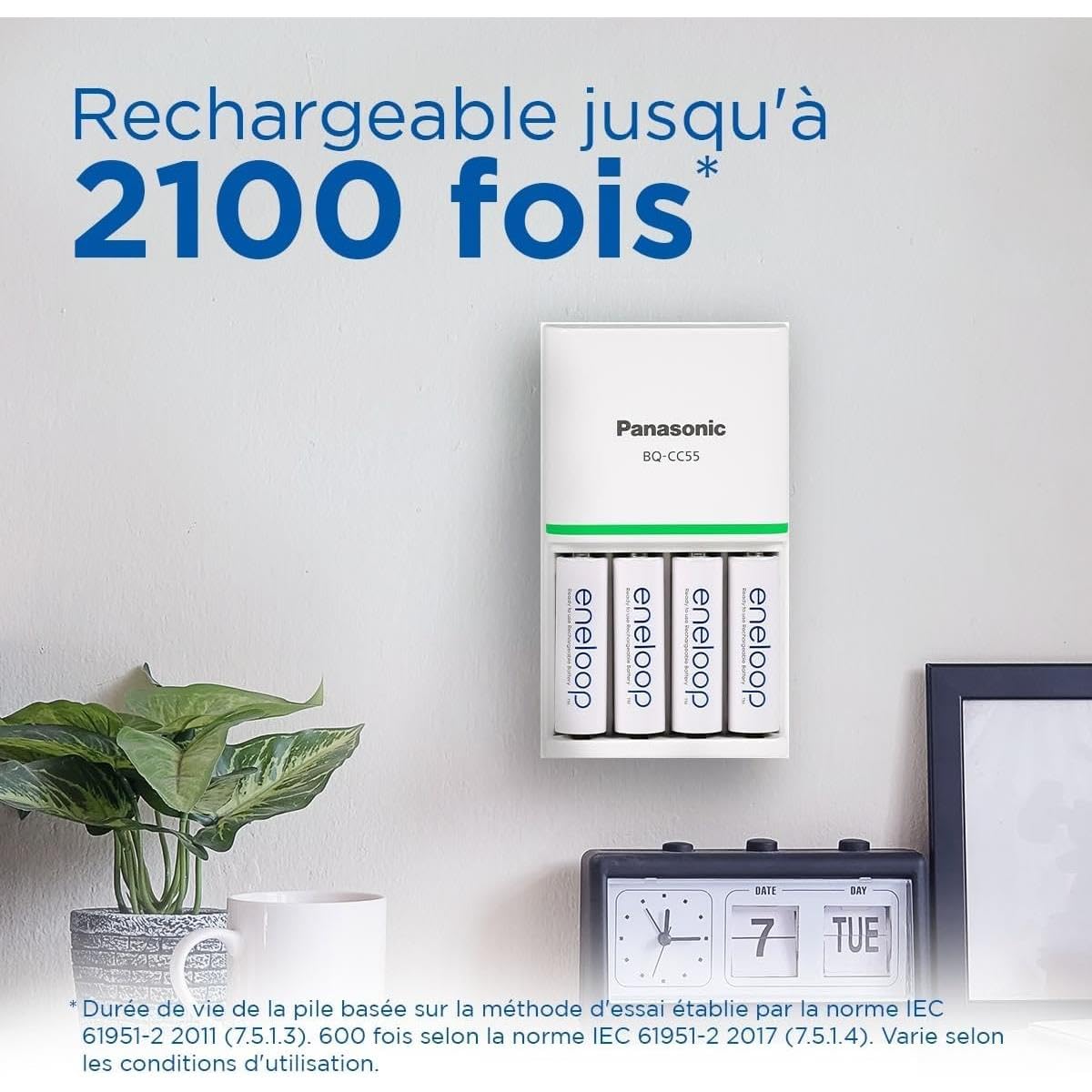 Eneloop 4 x 4 batterie ricaricabili Ni-MH carine AA 2000mAh + scatola di immagazzinaggio