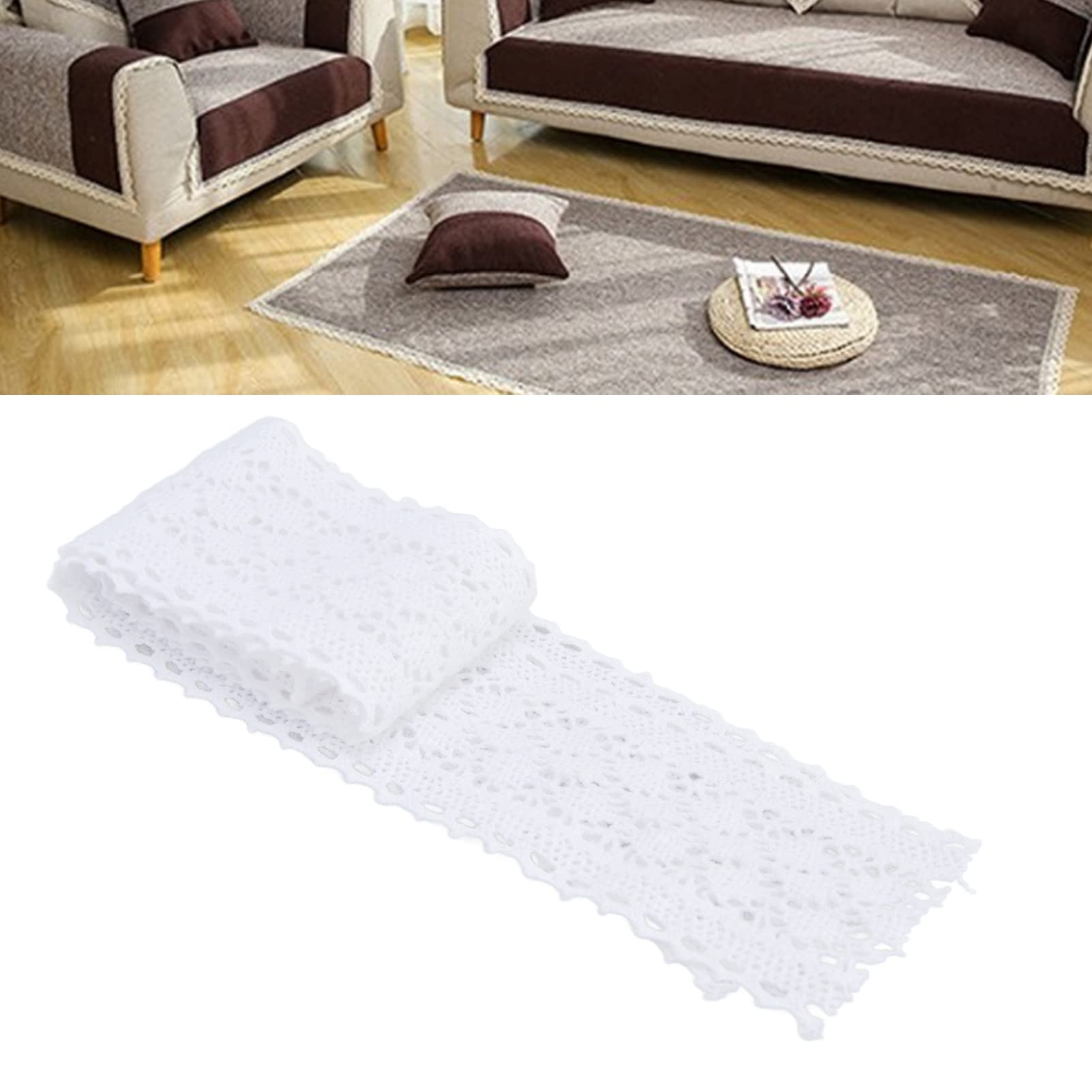 HURRISE Rouleau De Lin De Dentelle Ruban De Toile De Jute 5.5yd DIY