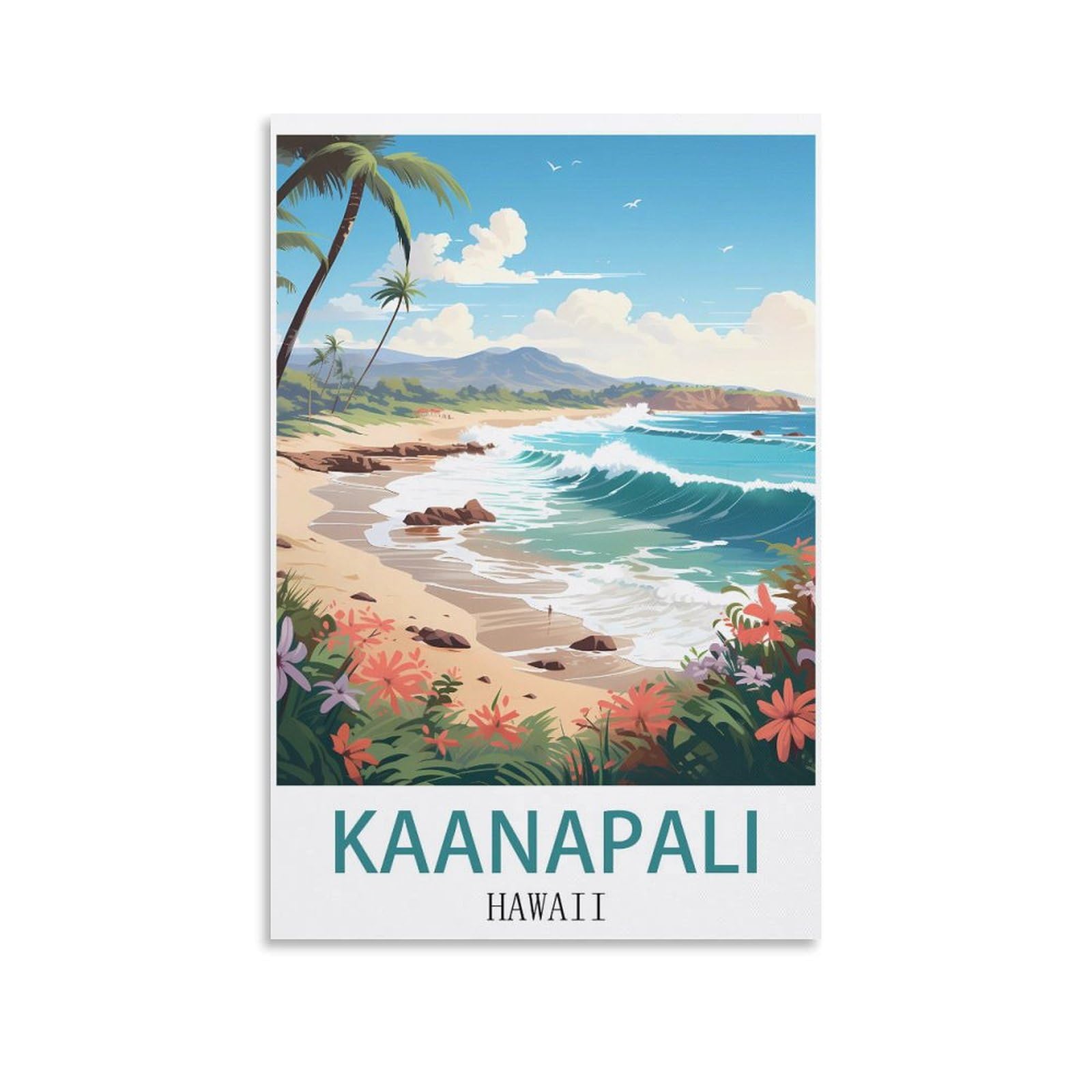 EZMLFA 5D Diamond Art Kits Adults,Kaanapali Hawaii,Gem Art,Crystal Kits Round Drill for Home Wall Decor Gifts,Women,Men 30x40cm