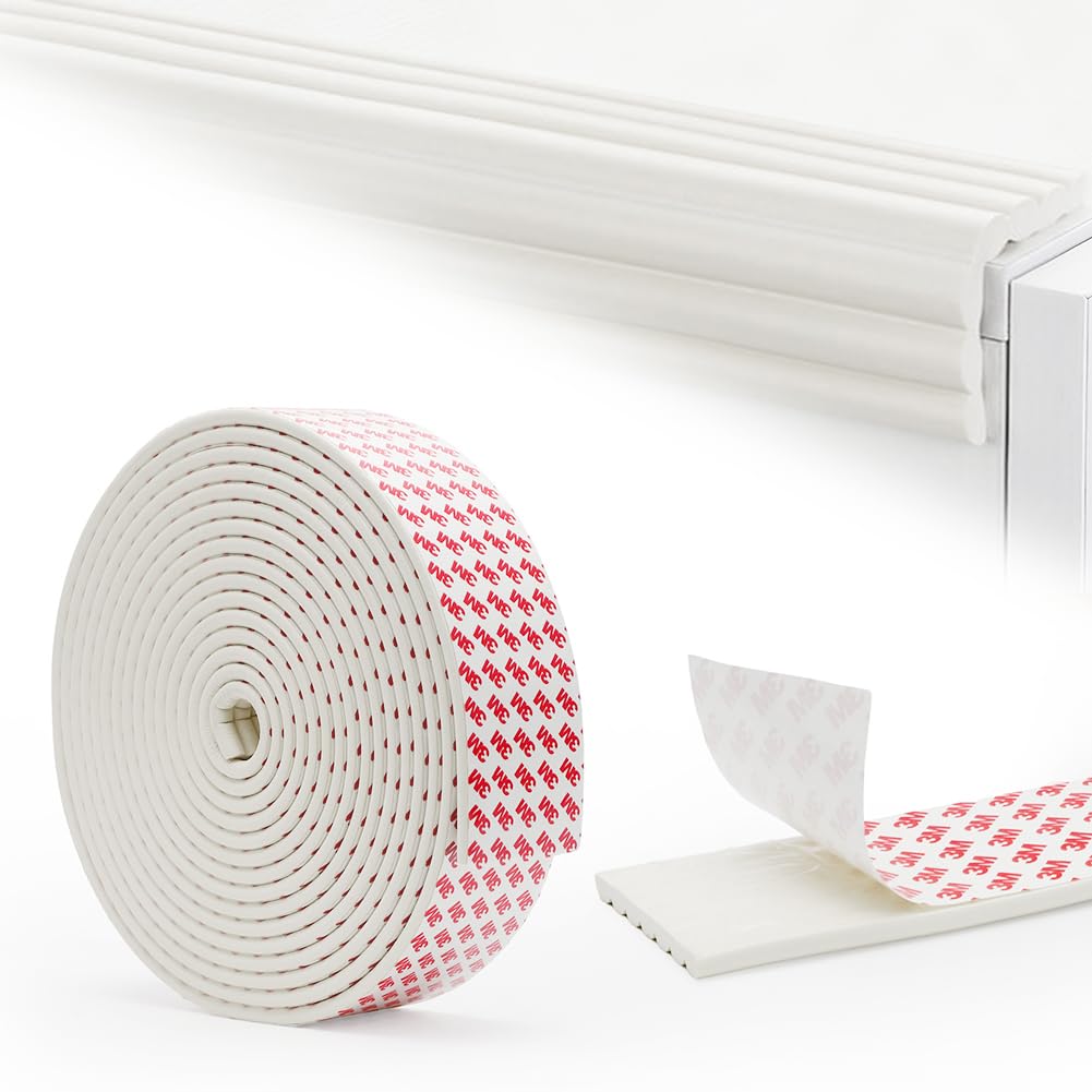 RANJIMA Edge Protection, Self-Adhesive, Soft Extra Wide Foam Edge Protection for Furniture, Corner Protection, Baby Safety, Child Safety, Shock Protection for Sharp (White, 10 m Long, 8 cm Wide)