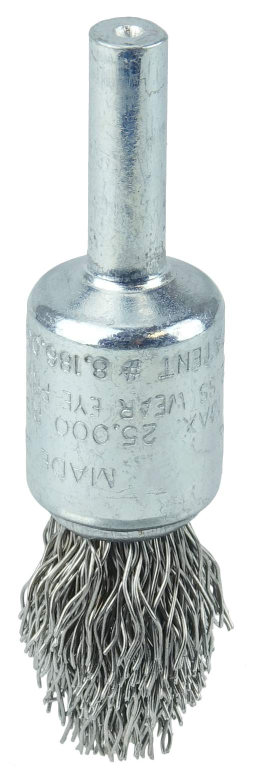 Cepillo de punta de alambre rizado 1.27 cm Weiler 10315 acero 3