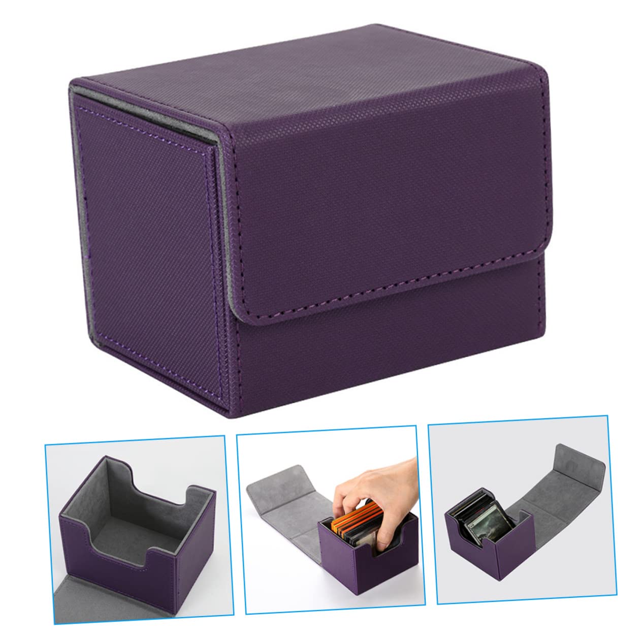 UPKOCH 2pezzi Scatola Porta Carte Collezionabili Pu Organizer Per Giochi Di Carte Design Compatto Con Scomparti Per Materiale Sicuro e Affidabile Per Appassionati Di Giochi
