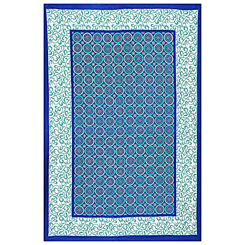 Image of 100% Cotton Bedsheets for Single Bed Cotton, 144tc Geometric Yellow Single Bedsheet with Pillow Cover (4.9ft X 7.3ft)