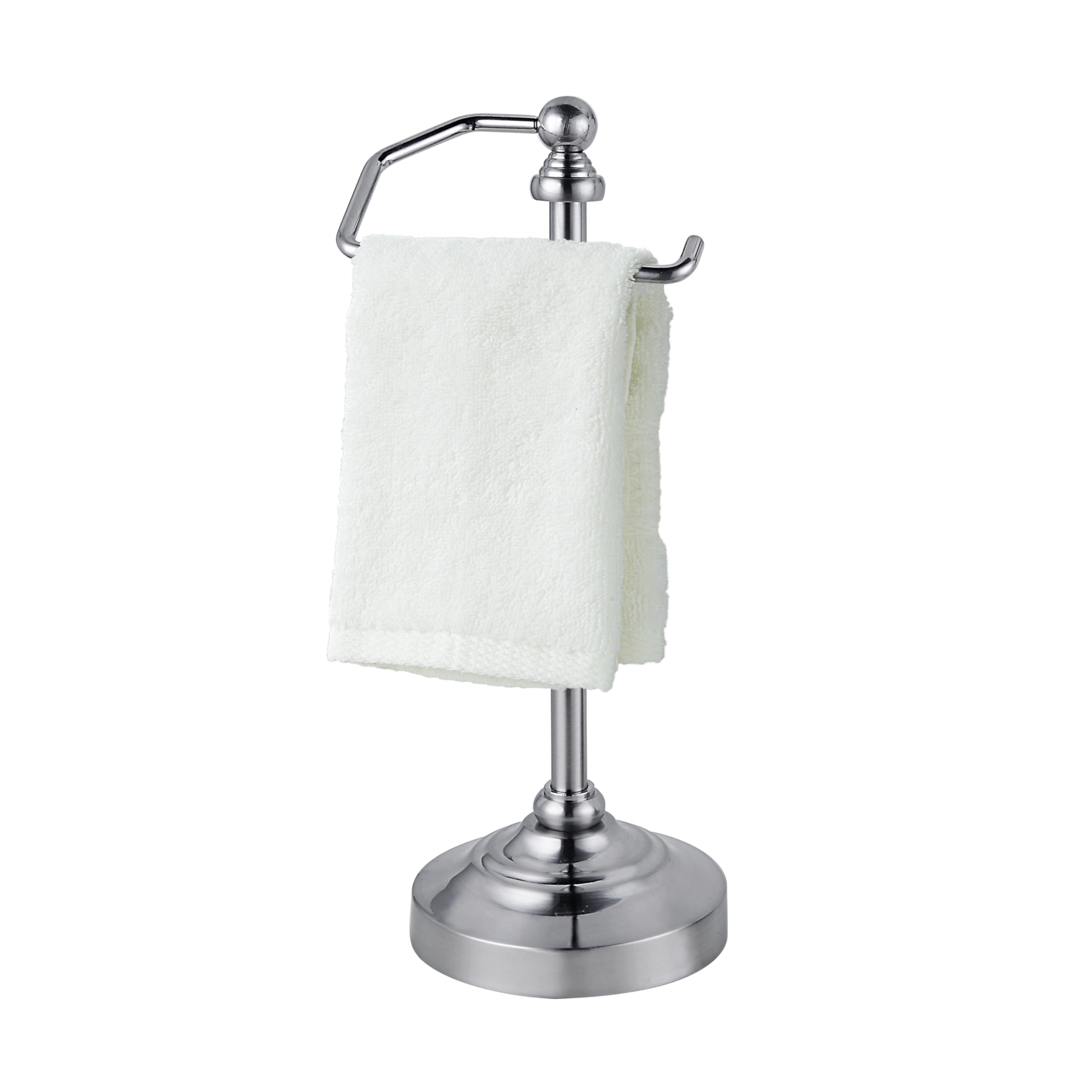 SunnyPoint Porte-serviettes lesté de luxe sur pied pour comptoir Nickel satiné