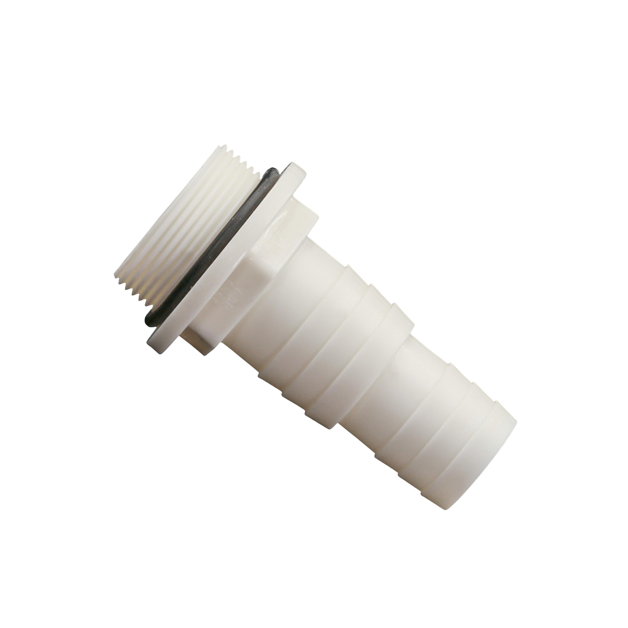 HAF® 8 x tulejka do węża ABS O-ring z końcówkami węża 32 i 38 mm x 1 1/2" gwint zewnętrzny, tulejka węża z białego ABS. Nadaje się do przyłącza pompy basenowej... Jakość: Made in Europe. Ilość: 8