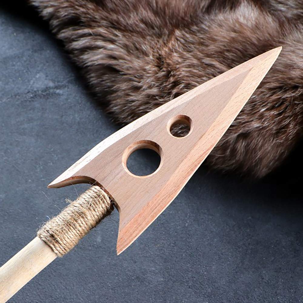 AEVVV Wooden Toy Spears For Kids 28 Inch (70 Cm) Handmade Toys Natural