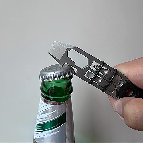 Miniatura 4 de Barra de palanca EDC, barra poderosa, herramienta multiherramienta de llavero de titanio, abrelatas, barra de palanca de bolsillo con llave,