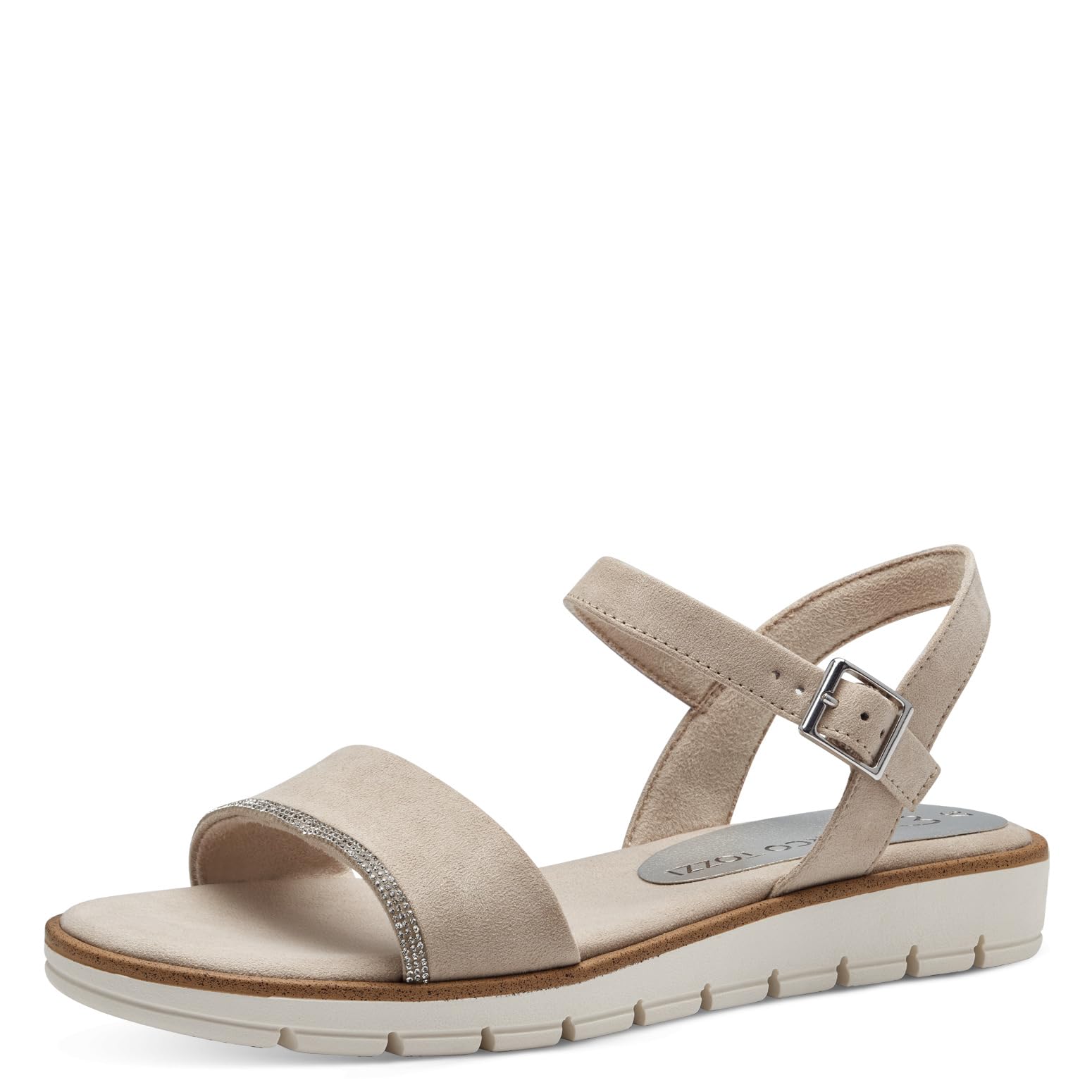 MARCO TOZZI Women's 2-28604-42 Wedge Sandal, Dune, 5