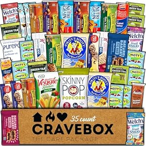 CRAVEBOX Healthy Snack Box (35 Count) Easter Variety Pack Care Package Gift Basket Kid Men Women Adult Nuts Health Nutrition Assortment College Back to School