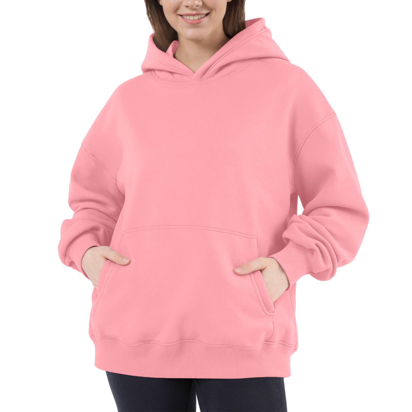 Women Hoodies Sweatshirts Sweaters Fleece Hooded Oversized Long Sleeve Crewneck Shirts Fall Winter Outfits Pocket