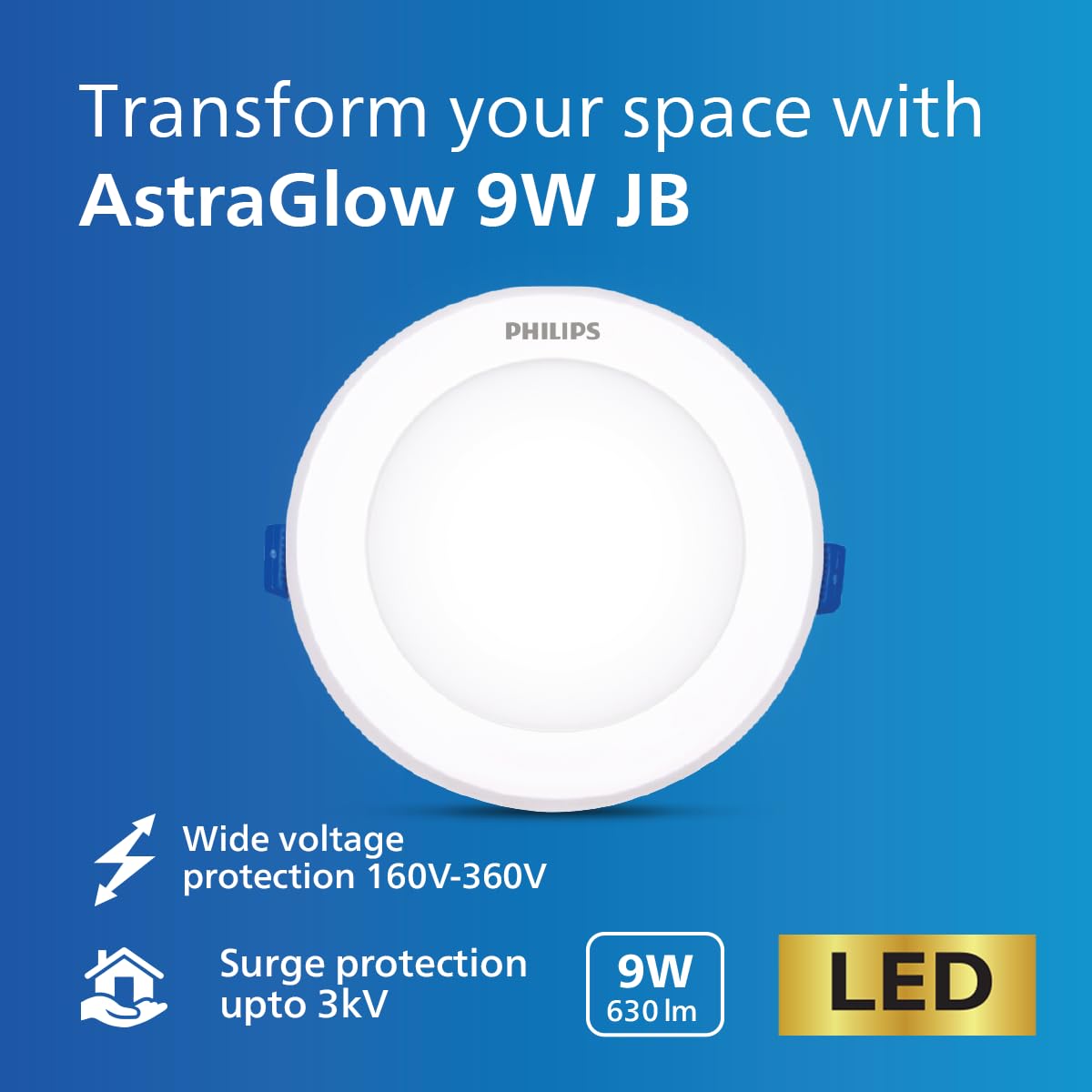 Philips 9W AstraGlow Downlight - Bright LED Light -2