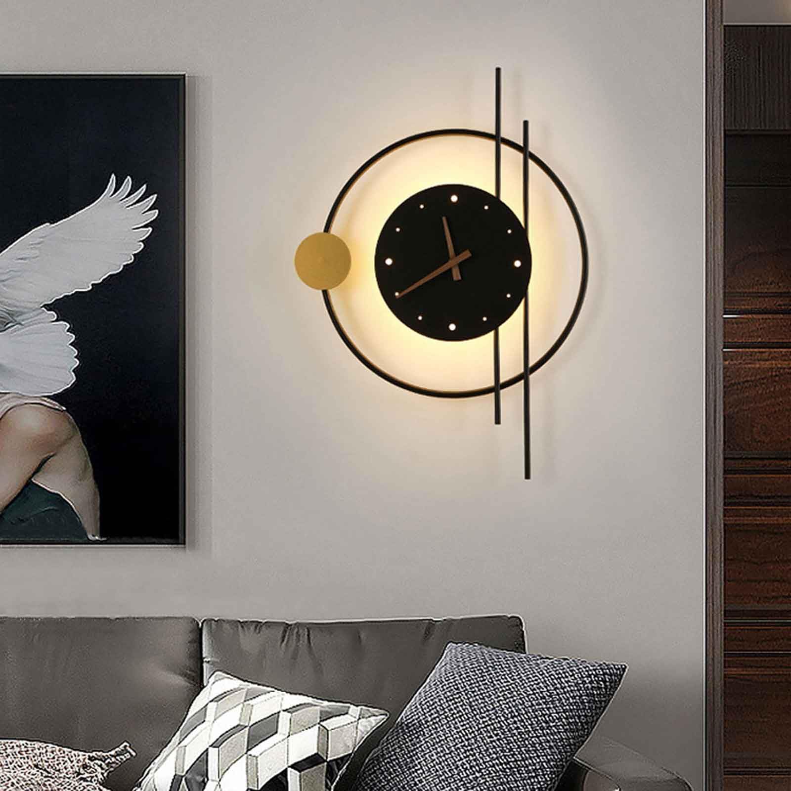 Fond nordique horloge murale murale applique murale décoration intérieure lampe murale LED LED MUR INDOOR LUMIÈRE CRÉATIVE CHOILON CONCEPTION MUR LAMPE MUR POUR LA CHAMBRE POINTER LE POUR 3000K