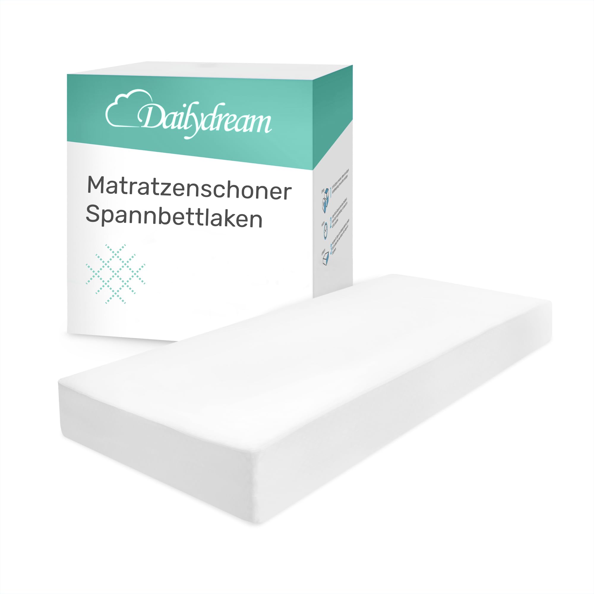 Dailydream Matratzenschoner wasserdicht, Matratzenschutz Spannbettlaken Format, atmungsaktiv, 90x200cm, Weiß