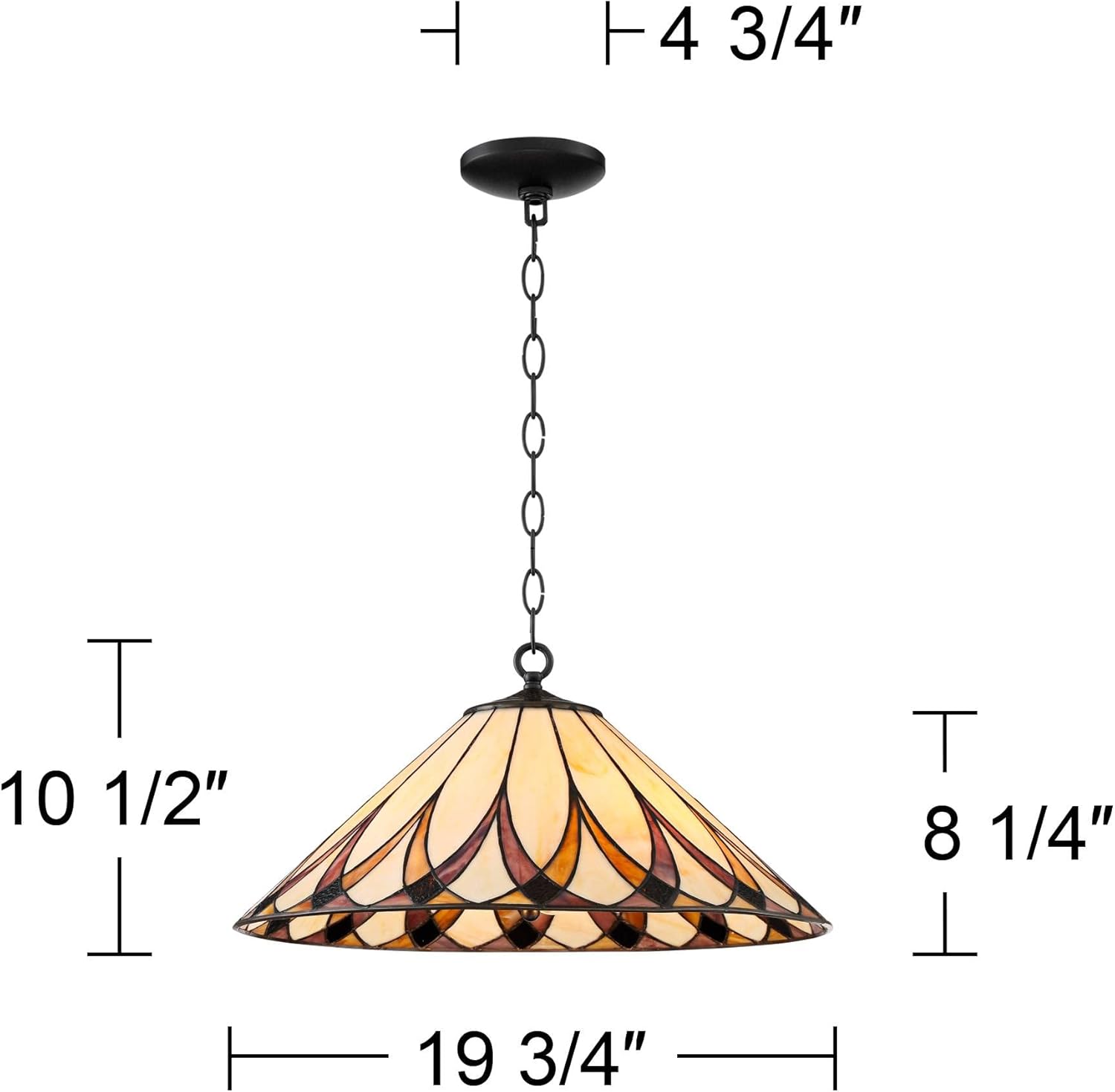 Serena Bronze 24" Art Glass Pendant Chandelier