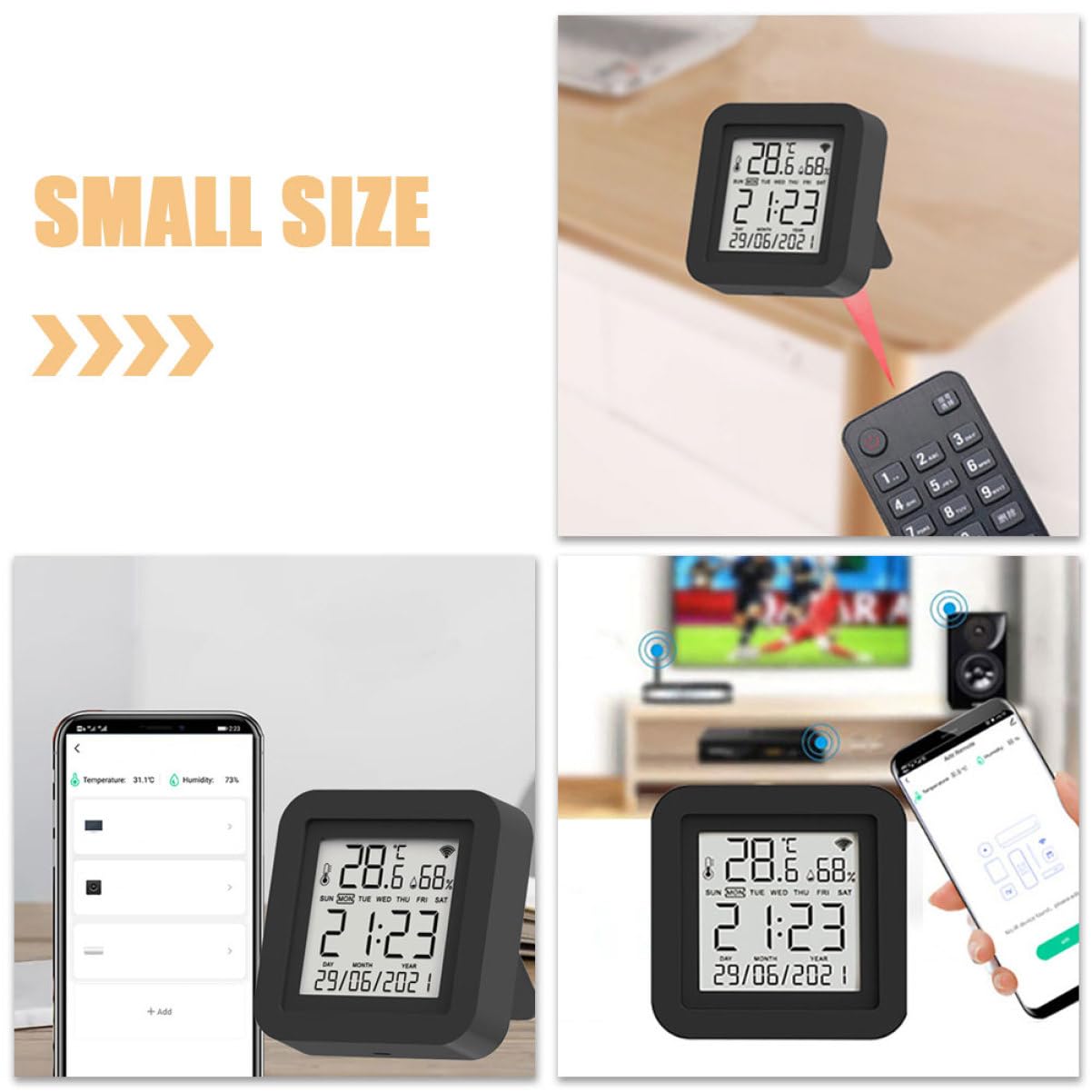 1set Termometro Igrometro Digitale Multifunzionale Con Display Lcd Retroilluminato Misuratore Di Umidità e Temperatura Per Ambienti Interni Alimentato Da Usb Adatto Per Uffici