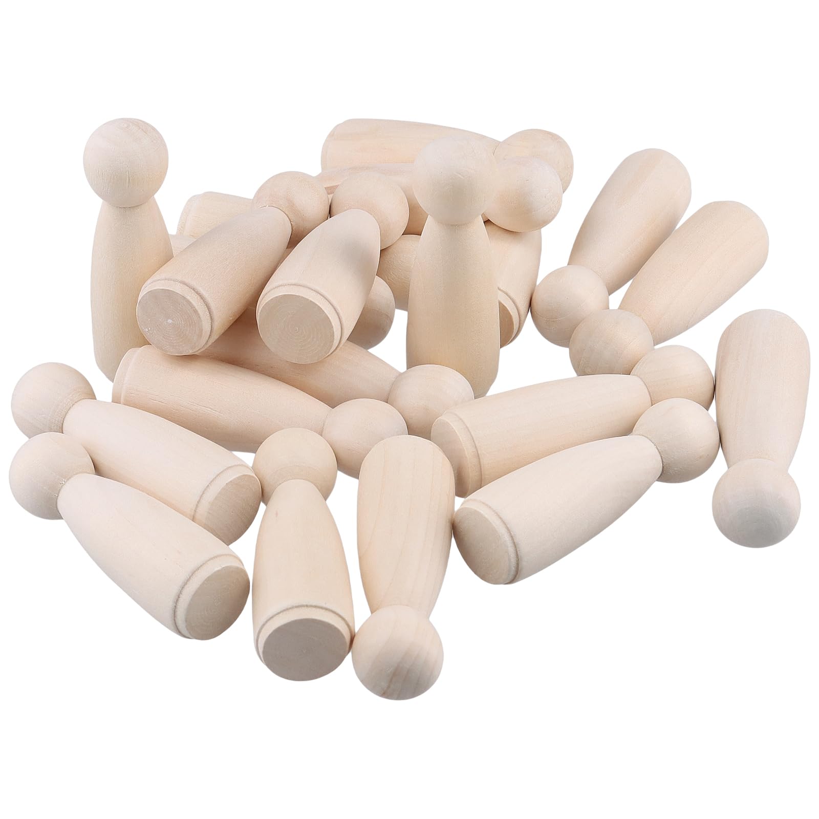KEILEOHO 40 Muñecas de Madera Sin Terminar de 9 cm, Figuras para Pintar con Forma de Personas, Manualidades para Pintura, Juegos, Fiestas
