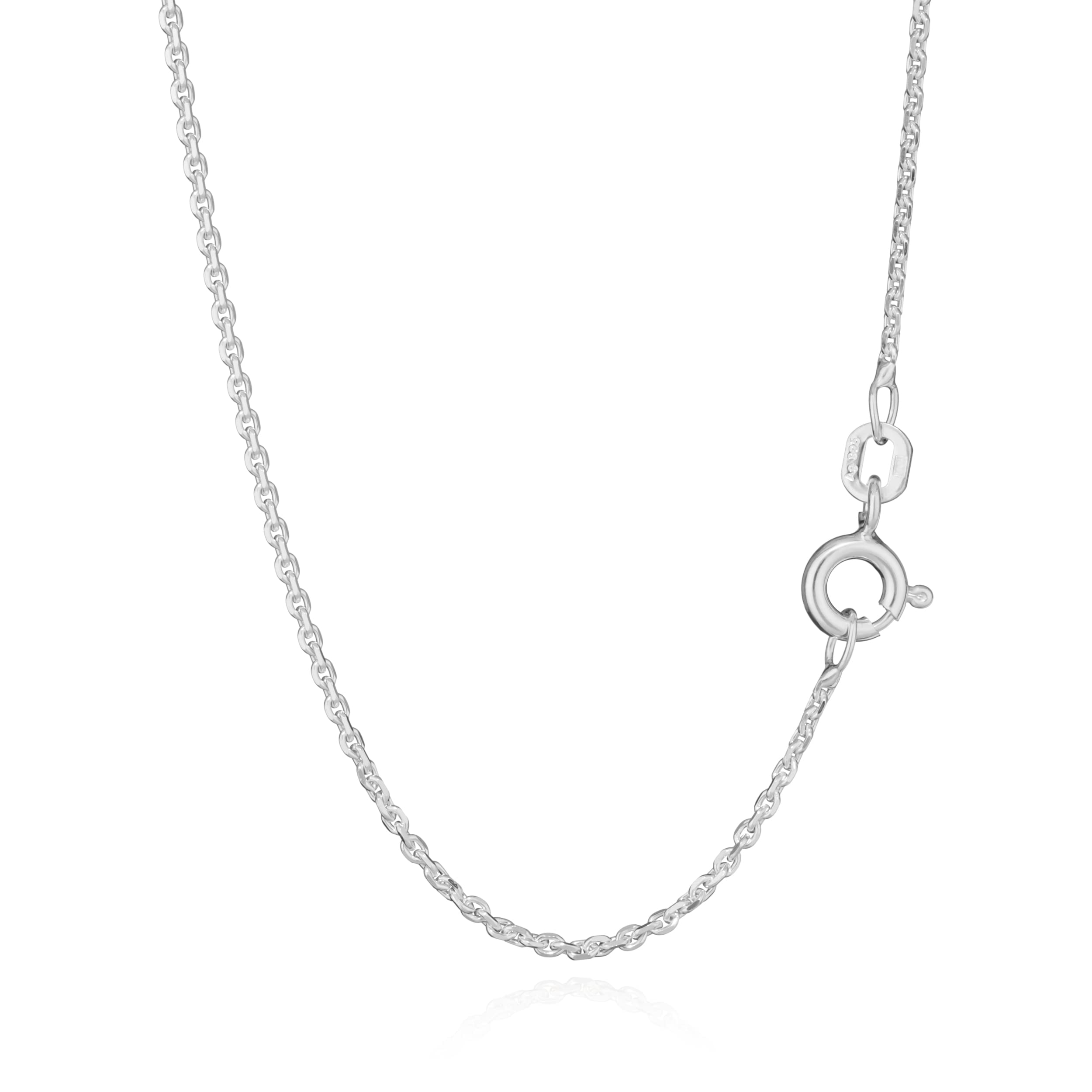 NKlaus Łańcuszek o splocie ankierowym, diamentowany, srebro wysokiej próby 925, 1,30 mm szerokości, łańcuszek na szyję