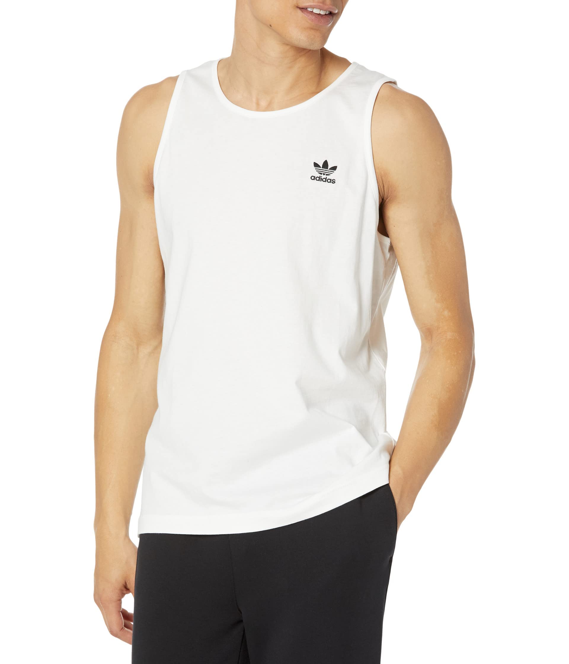 Adidas Originals Men's White Trefoil Essentials Tank Top, Xs