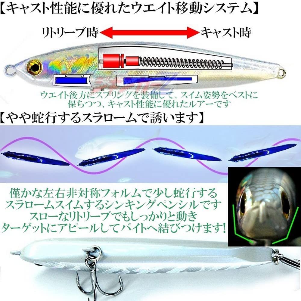 Amazon.co.jp: 【 シンキングペンシル Sidewinder90S 】 重心