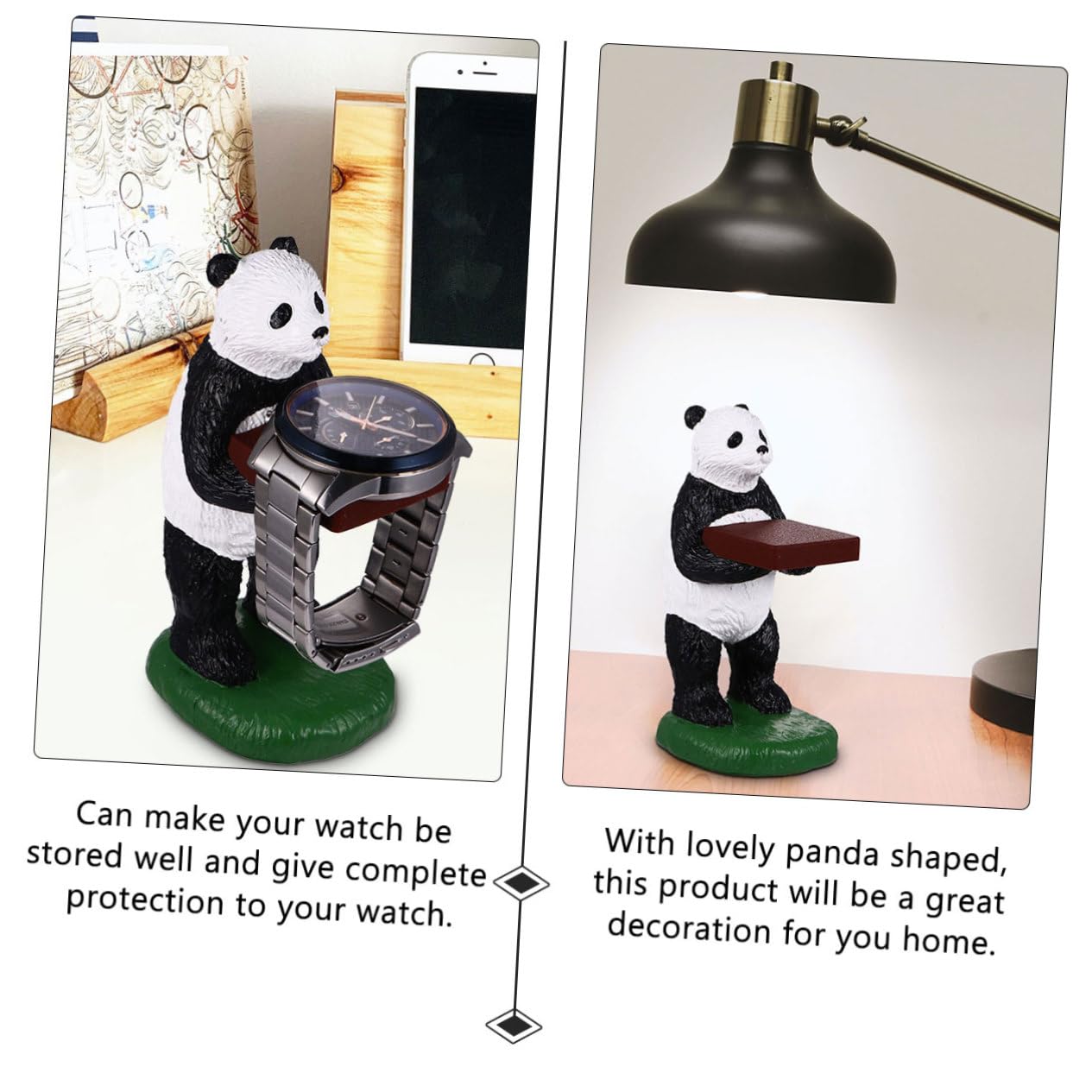 Holibanna Uhrenständer Aus Harzmaterial Im Panda-design Armbanduhrenhalter Für Organisation Und Präsentation Von Uhren Und Schmuck Dekoration Für Schreibtisch Und Zimmer