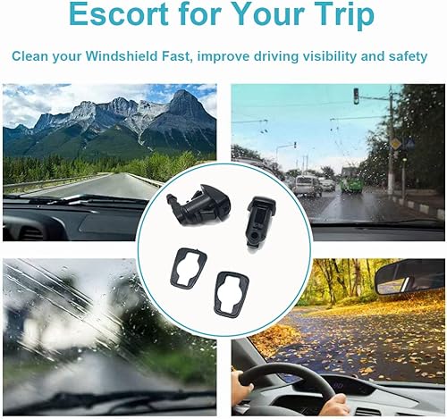 Miniatura 7 de Kit de 2 boquillas para limpiaparabrisas delantero para Grand Cherokee 2005-2013, Mitsubishi Galant 2009-2012, sustituye a 55079049AA