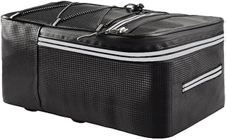 Wzxksoac Bicycle Boot Bag, Bicycle Rear Bag, Water Resistant Bicycle Carrier Bag with Waterproof Rain Cover, Cycling, Bike Packing, 15 L