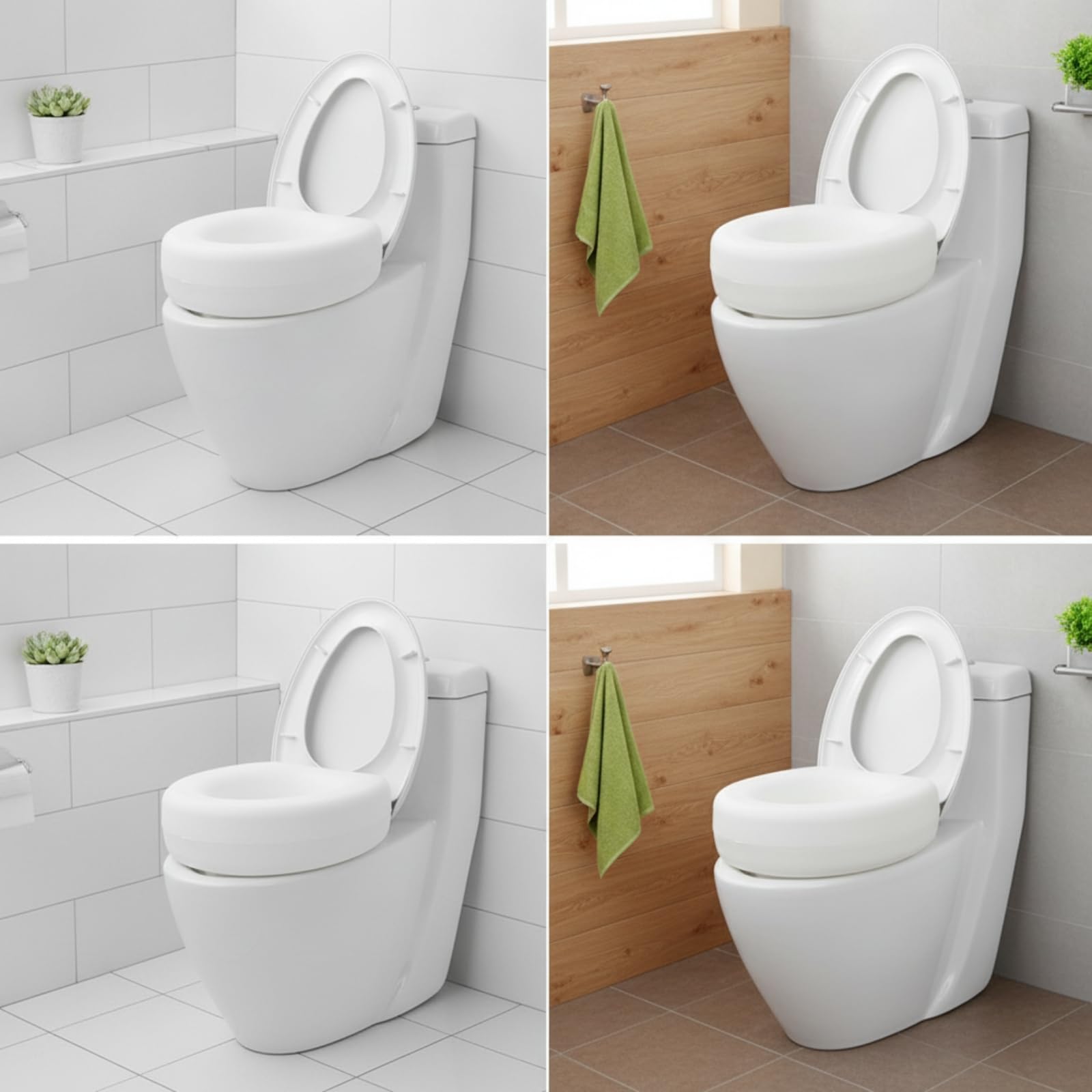 TISHITA Toilettensitzerhöher WC Aufsatz WC Erhöhung WC Sitzerhöhung Toilettensitz aus PP Material mit Abgerundeter Form Und 11 cm Erhöhung Leicht Abwischbar für Hygiene für Pflegezimmer Zuhause Bad