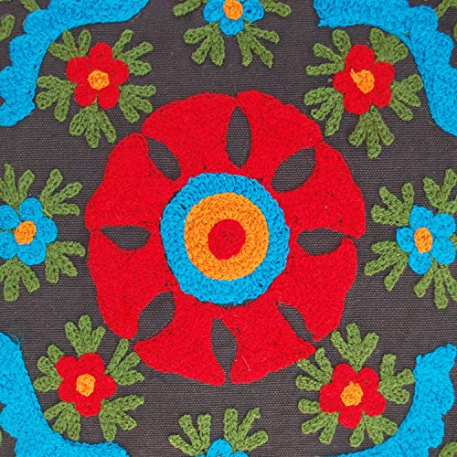 Housse de coussin indienne broderie faite à la main Suzani de canapé - 7