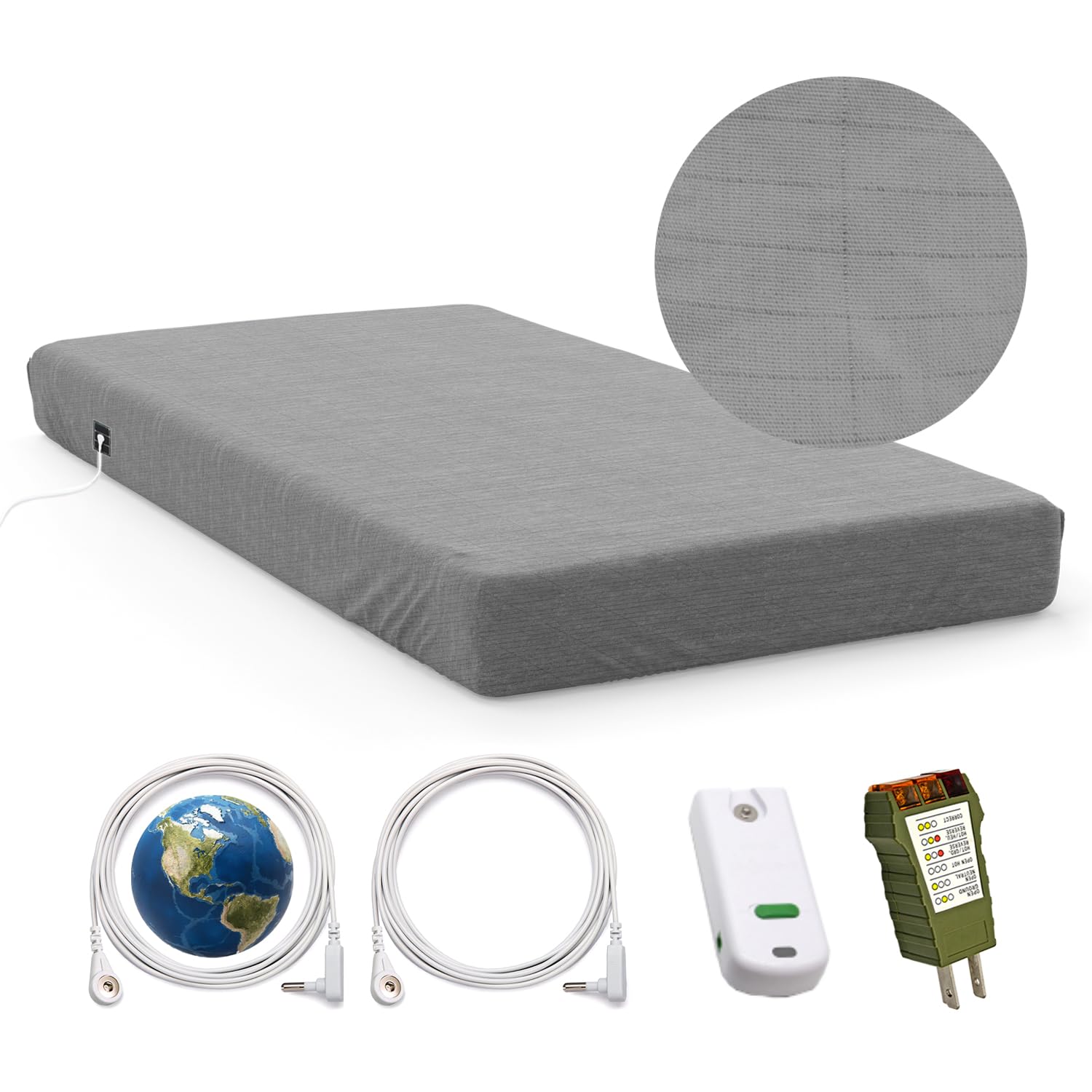 Earthing Grounding Bed Sheet + Tester | 200cmx150cm | Goes Under Bed Sheet - Foto 8