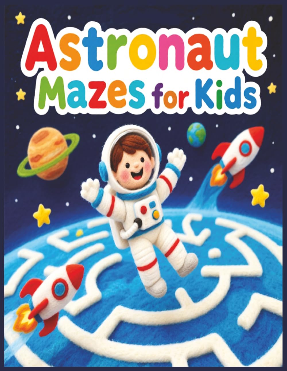 Astronaut Mazes for Kids: Fun Space-Themed Activity Book with Mazes for Children, Ages 5-9, Color Illustrations.