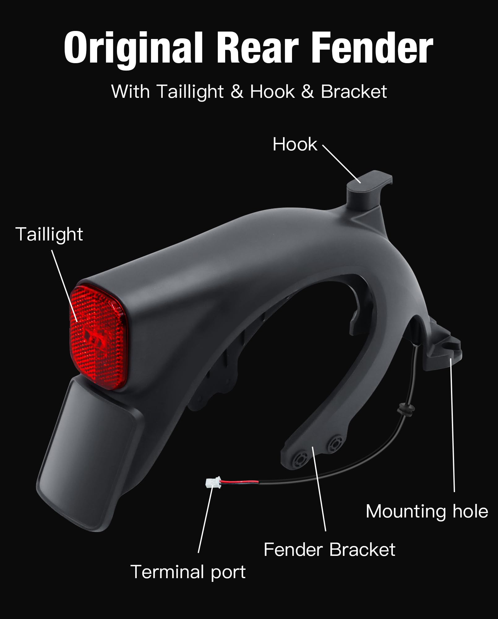 Garde-boue arrière pour trottinette électrique compatible avec Segway Ninebot Max G2 G65, garde-boue avec feu arrière, accessoires originaux
