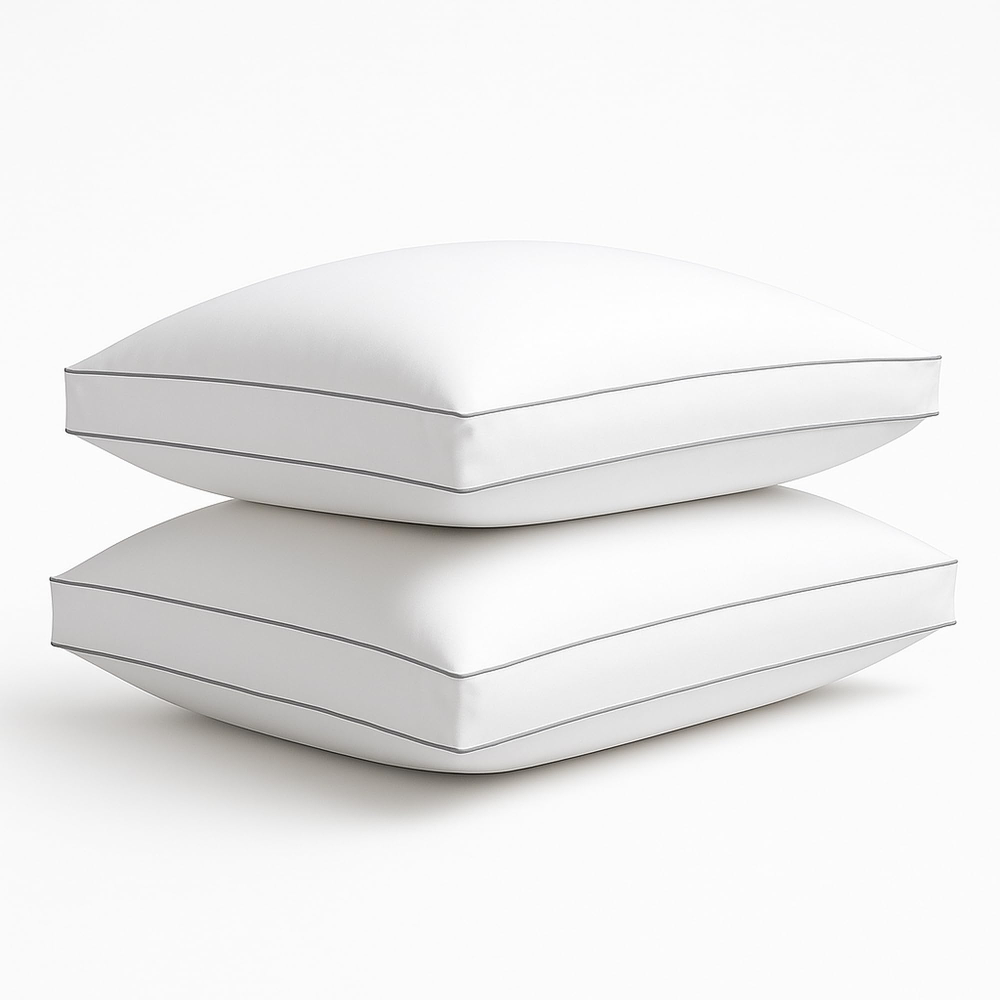 Blue Ridge Home Fashions Medium Soft Bed Pillows Queen Size Set of 2 400 Thread Count 100 Cotton