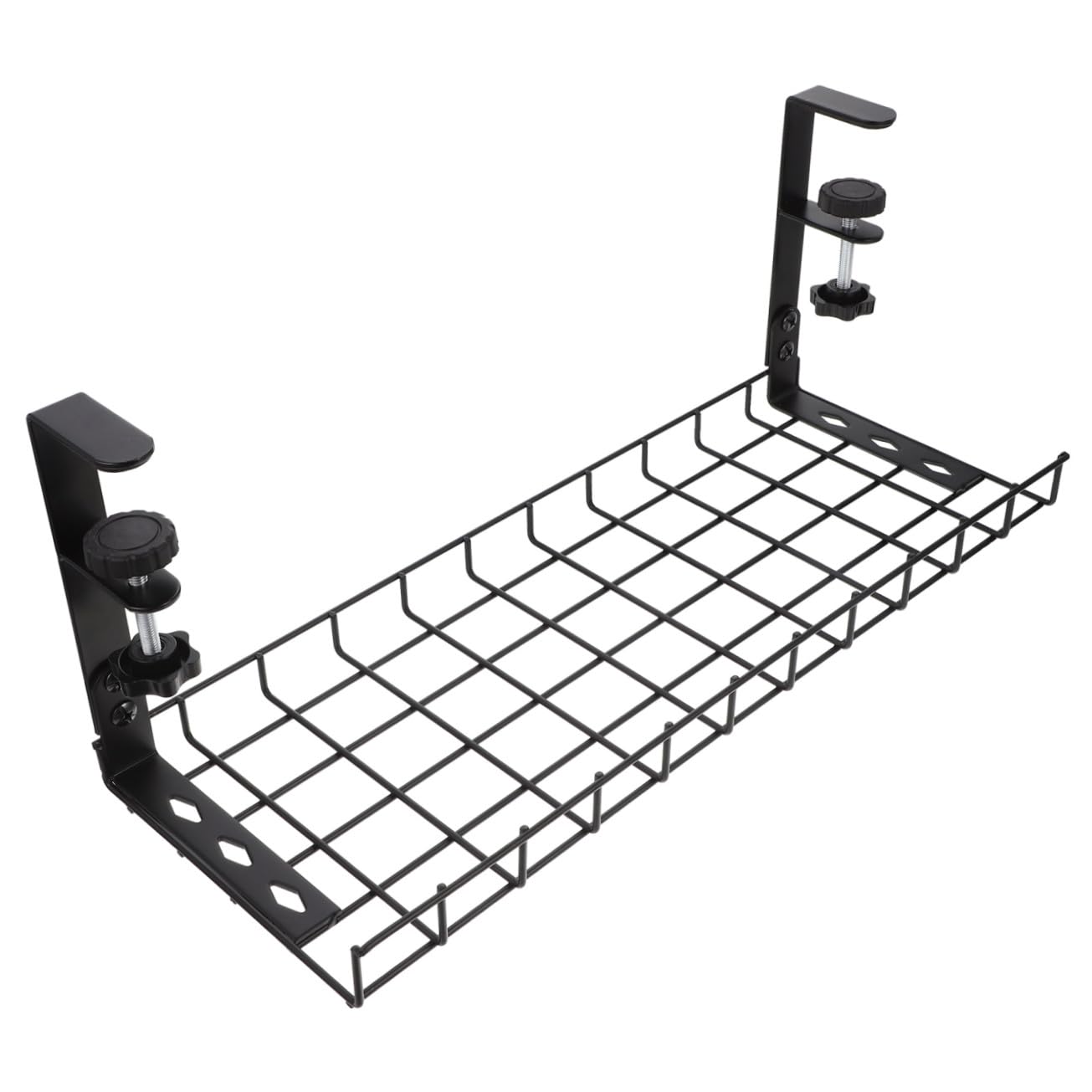 Bandeja Organizadora de Cables de Acero Debajo del Escritorio sin Taladros Ajustable y Tamaño Compacto Práctica y Reutilizable para Oficina y Hogar