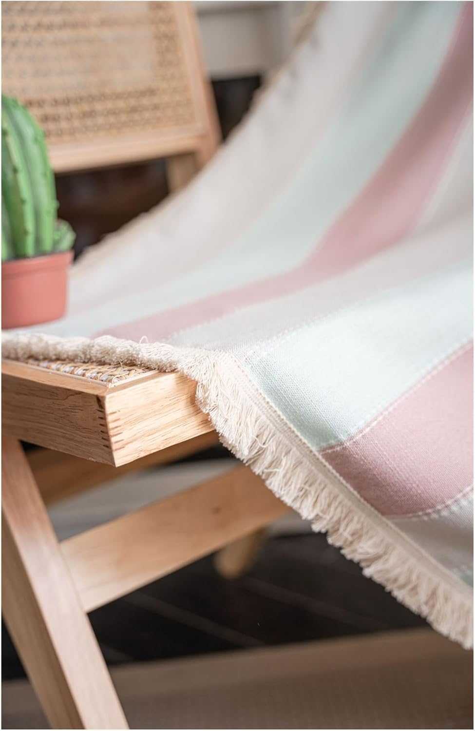 Tende in lino e cotone a 1 pannello, a righe, stile rustico, con tasca per bastone, con tasca per bastone, semi-oscuranti, stile rustico, per sala da pranzo, soggiorno e camera da letto (133 x 213 cm,