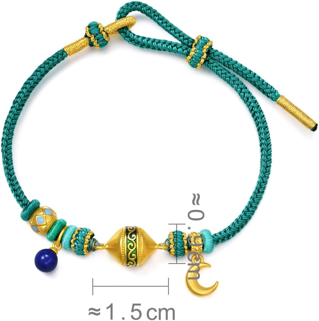 CHOW SANG SANG Cultural Blessings 999 24K Gold & Lapis Lazuli Charm Bracelet for Women Size 22cm 95615B