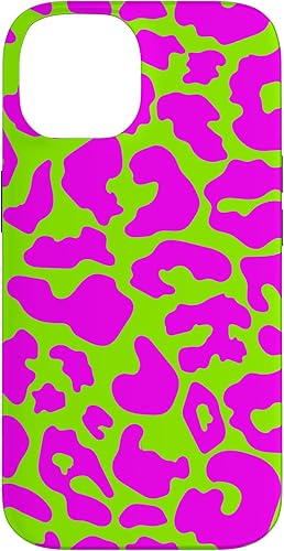 Miniatura 4 de Funda para iPhone 13 Pro Max con diseño de leopardo, guepardo, estilo bohemio, verde lima y rosa