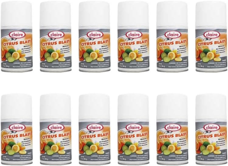 Claire C-112 Citrus Splash – Ambientador con dosol, lata de 7 onzas (paquete de 12) Claire C-112 Citrus Splash – Ambientador con dosol, lata de 7 onzas (paquete de 12)