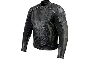 Xelement B9119 Men's 'Frenzy' Black Armored Motorcycle Jacket