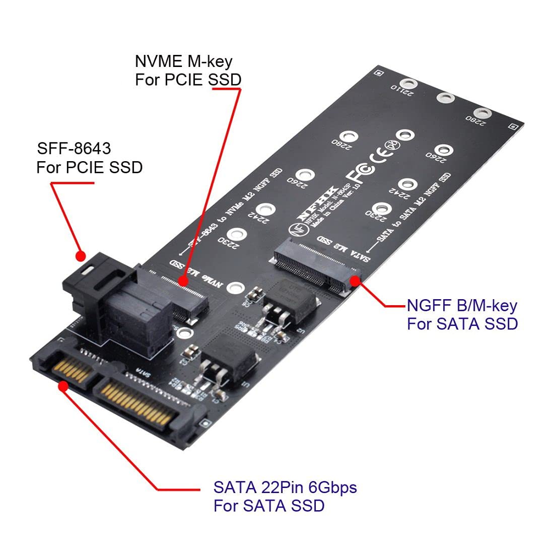 Amazon.com: chenyang M.2 NGFF to SATA ＆ NVME PCIe SSD to SFF-8643