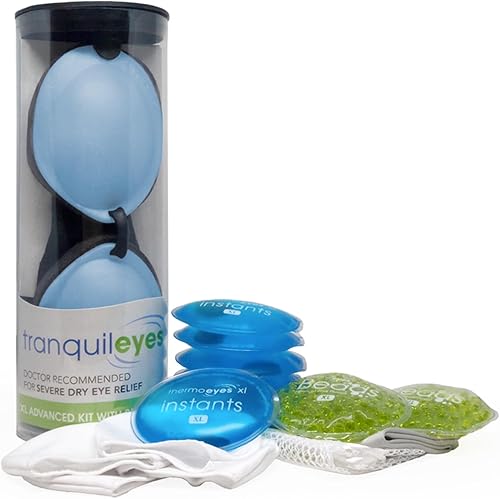 Eye Eco Tranquileyes XL Advanced Warm Compress - Máscara de ojos oscuros para ojos secos e irritados, ayuda a mejorar el sueño con sombra de ojos