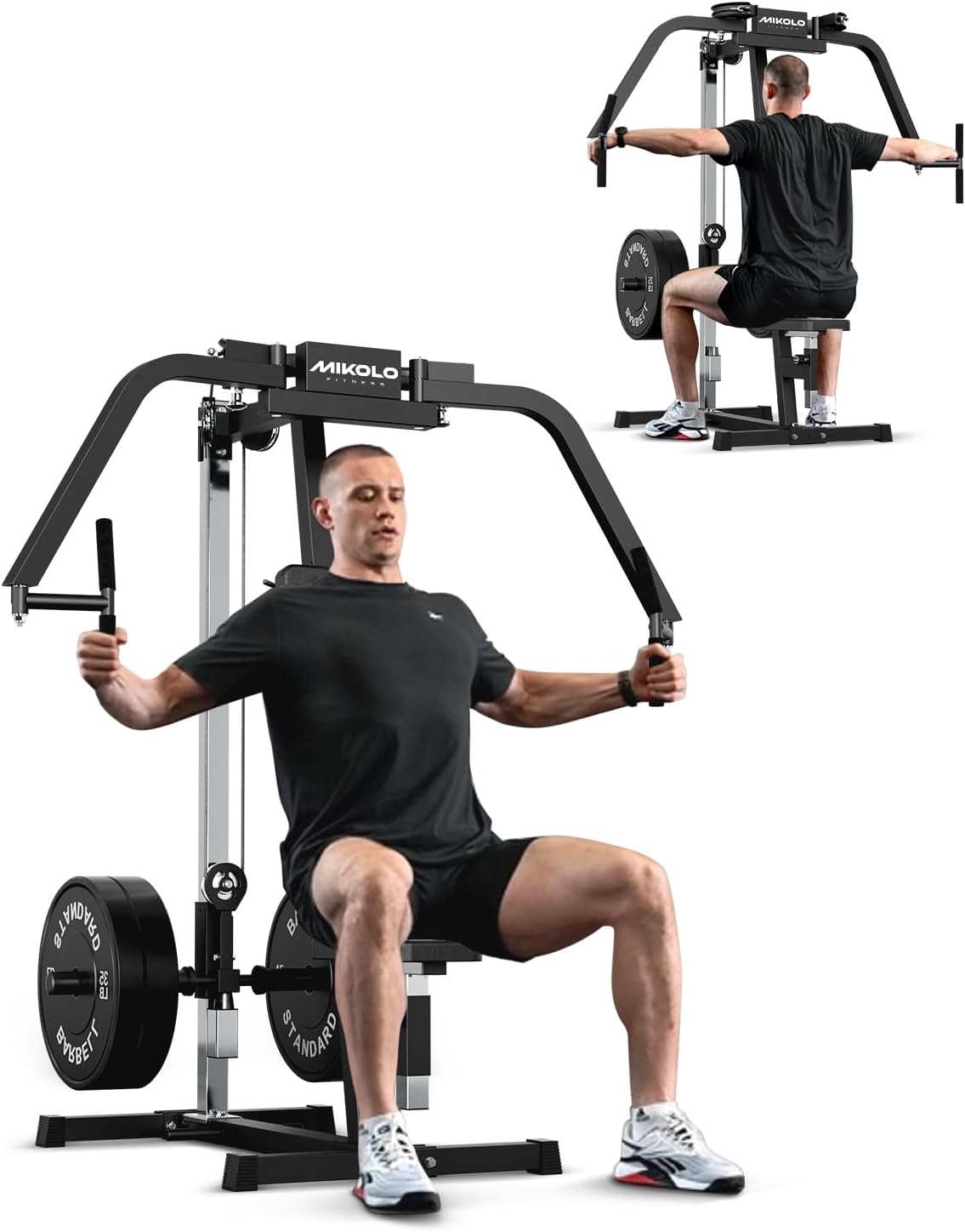 Mikolo Chest Fly Machine, PEC Fly and Reverse Delt Machine, 400 lbs Upper Body Specialty Machine for Pectoral and Rear Deltoid with Band Pegs, Chest, Back, and Shoulder Training for Home Gym