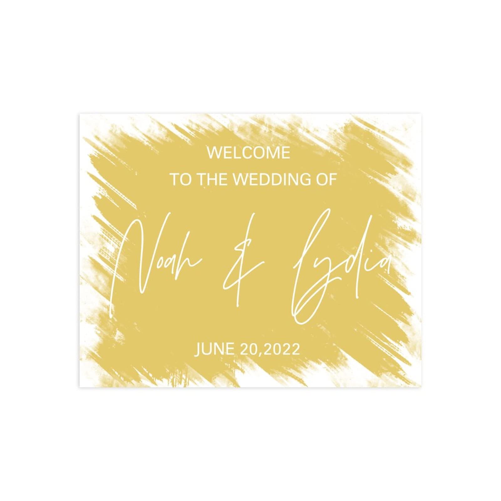 Znak 'Wedding WELCOME' niestandardowy tekst znak powitalny szablon dostosowany do Twoich imion i dat ceremonia ślubna znak tablica tabliczki imprezowe 45 x 61 cm