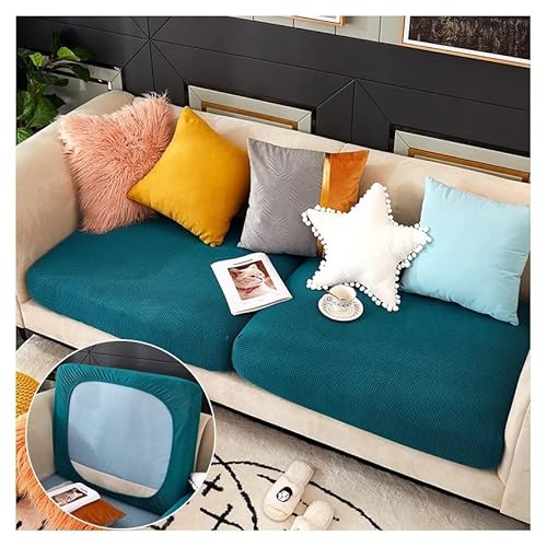 Sofa Sitzkissenbezug Stretch 4/3/2/1 Sitzer/L Form Samt Sofabezug Braun/Schwarz/Rot/Groß Elastische Couch Kissenbezüge Husse Überzug Bezug Für Sofa Sitzkissen ( Color : #6 , Size : Pillow case (42cm) Cover
