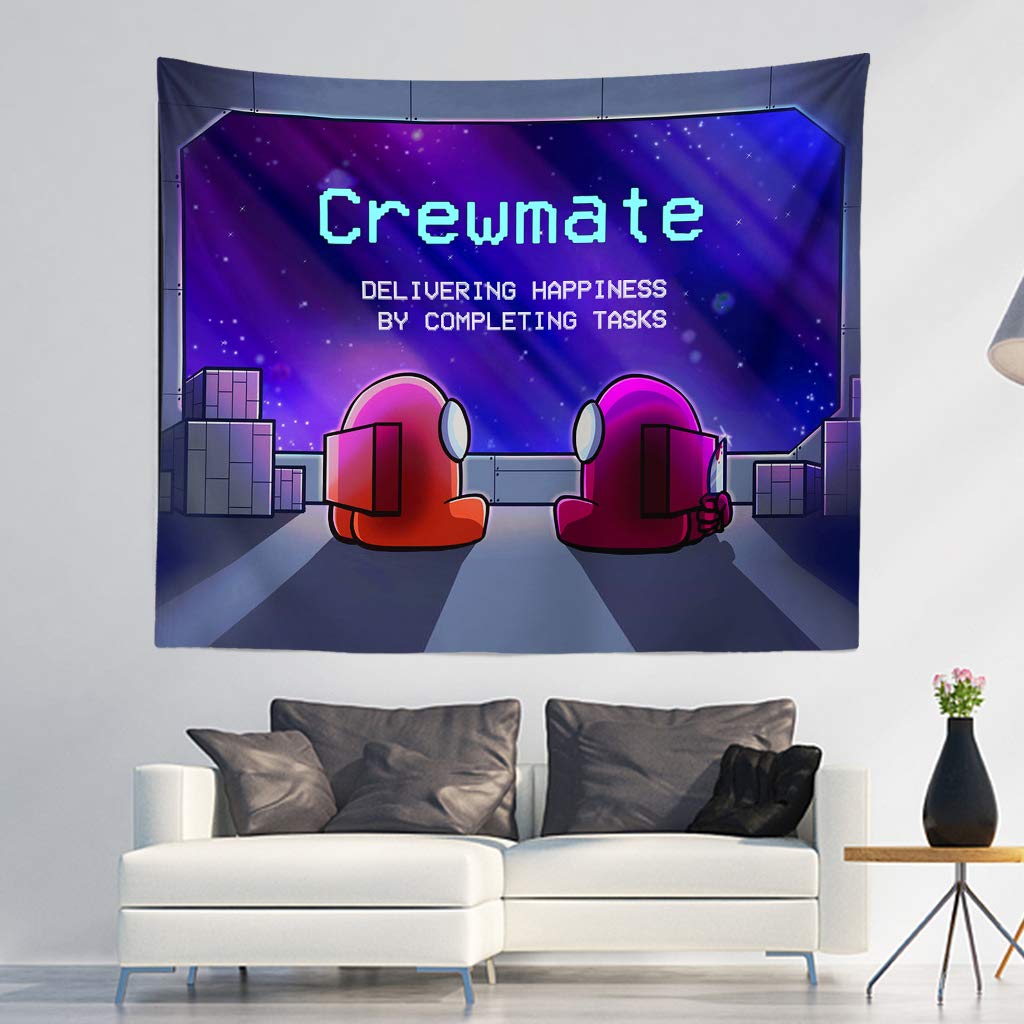 Funny Large Backdrop Imposter space Tapestry Wall Hanging Curtain 51x60 Inches Decor Bedroom Dorm Living Room Home Beach Blanket Poster Popular Decor (gaming decor-01)