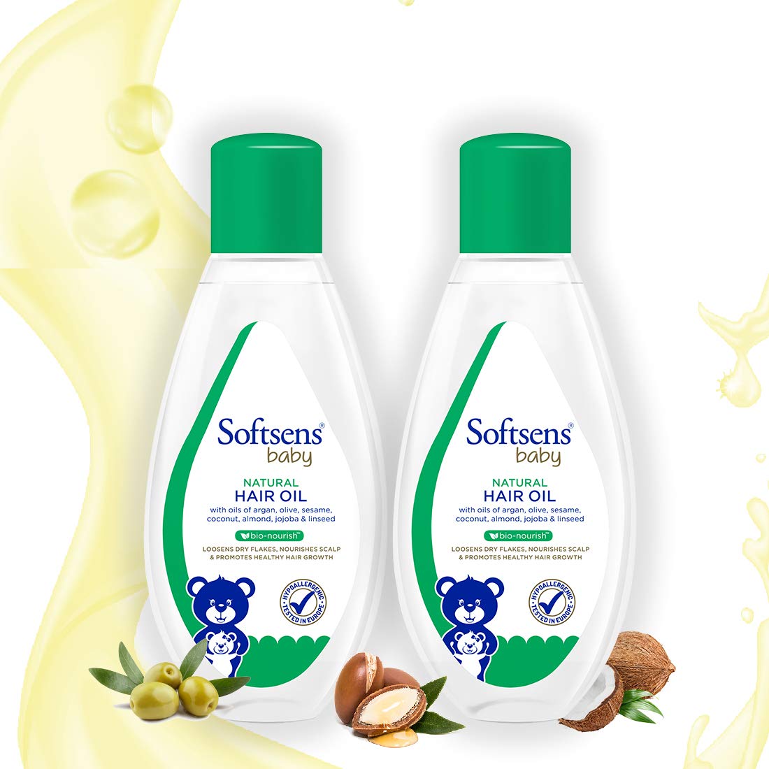 Softsens Baby - Natural Hair Oil | Enriched With Natural Oils of argan | Free from parabens, sulfates and harmful chemicals (Pack of 2)-image-34